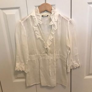 J.crew white cotton blouse 0P
